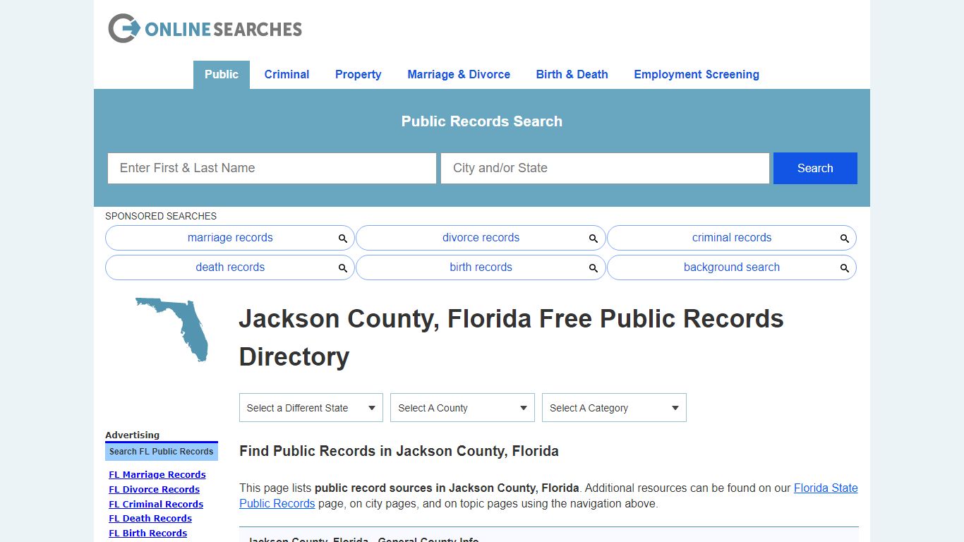 Jackson County, Florida Public Records Directory