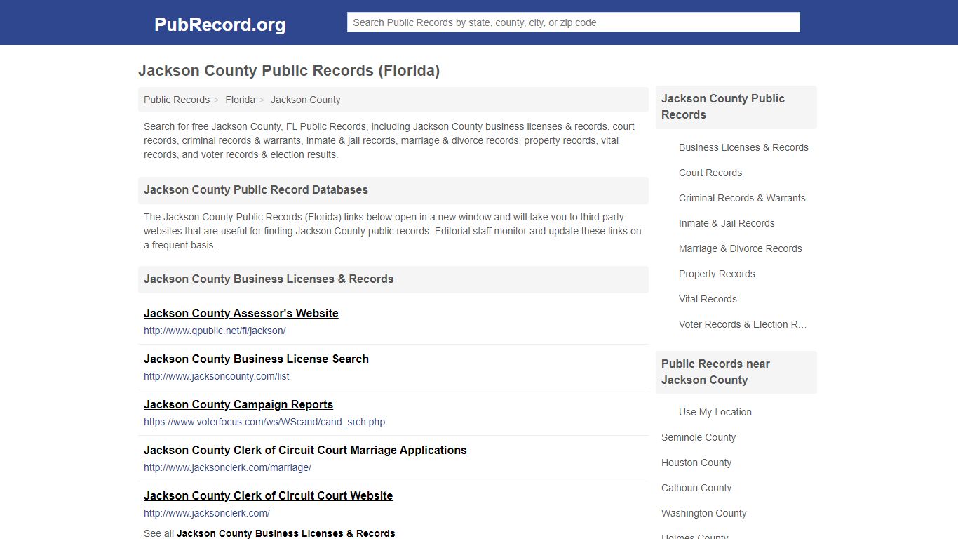 Free Jackson County Public Records (Florida Public Records)